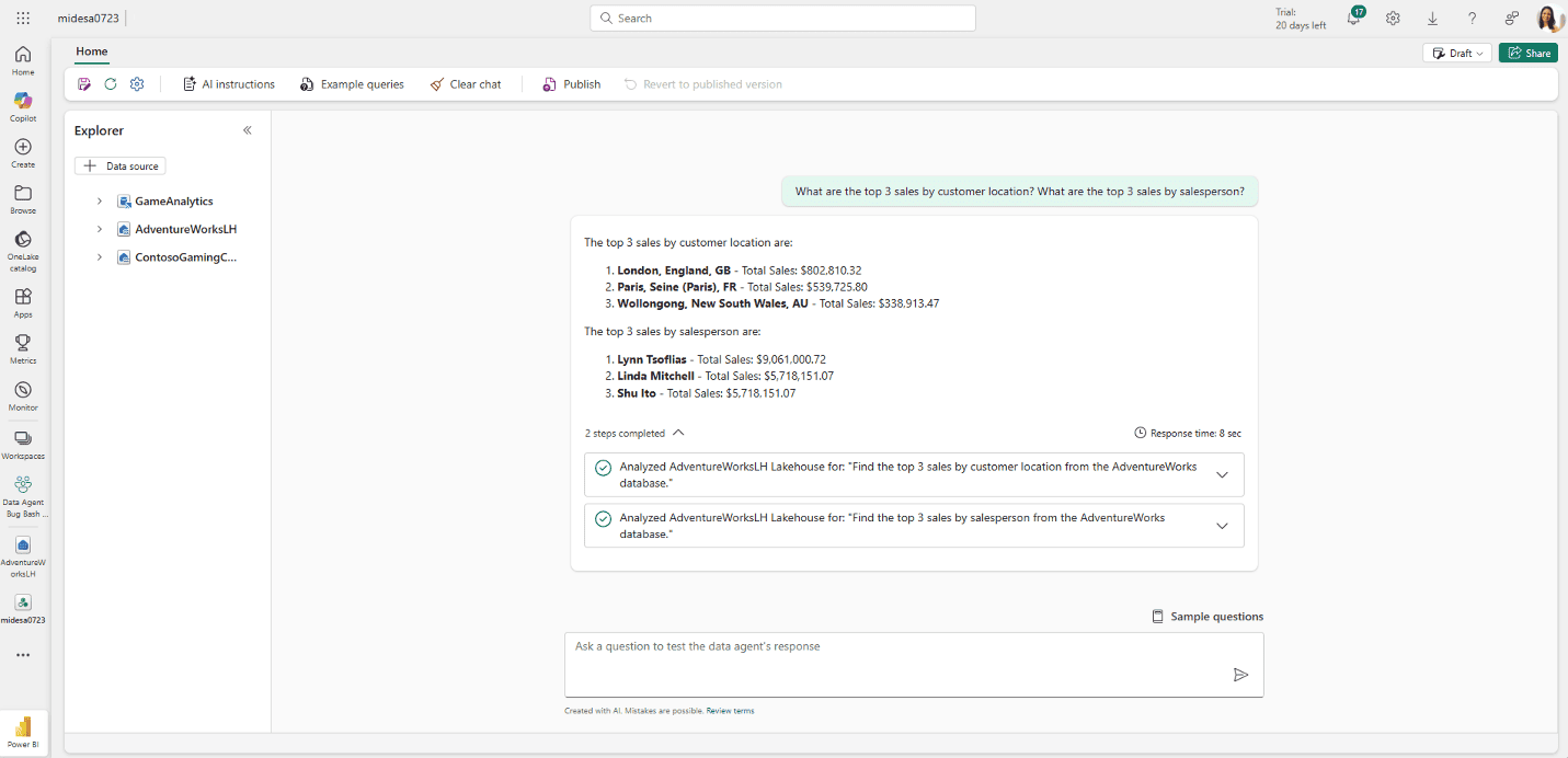 fabric-update-july 2025-data science-fabric data agent features-run execution flow