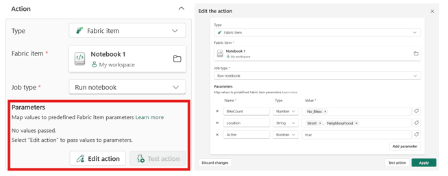 fabric-update-july 2025-real-time intelligence-pass parameter values