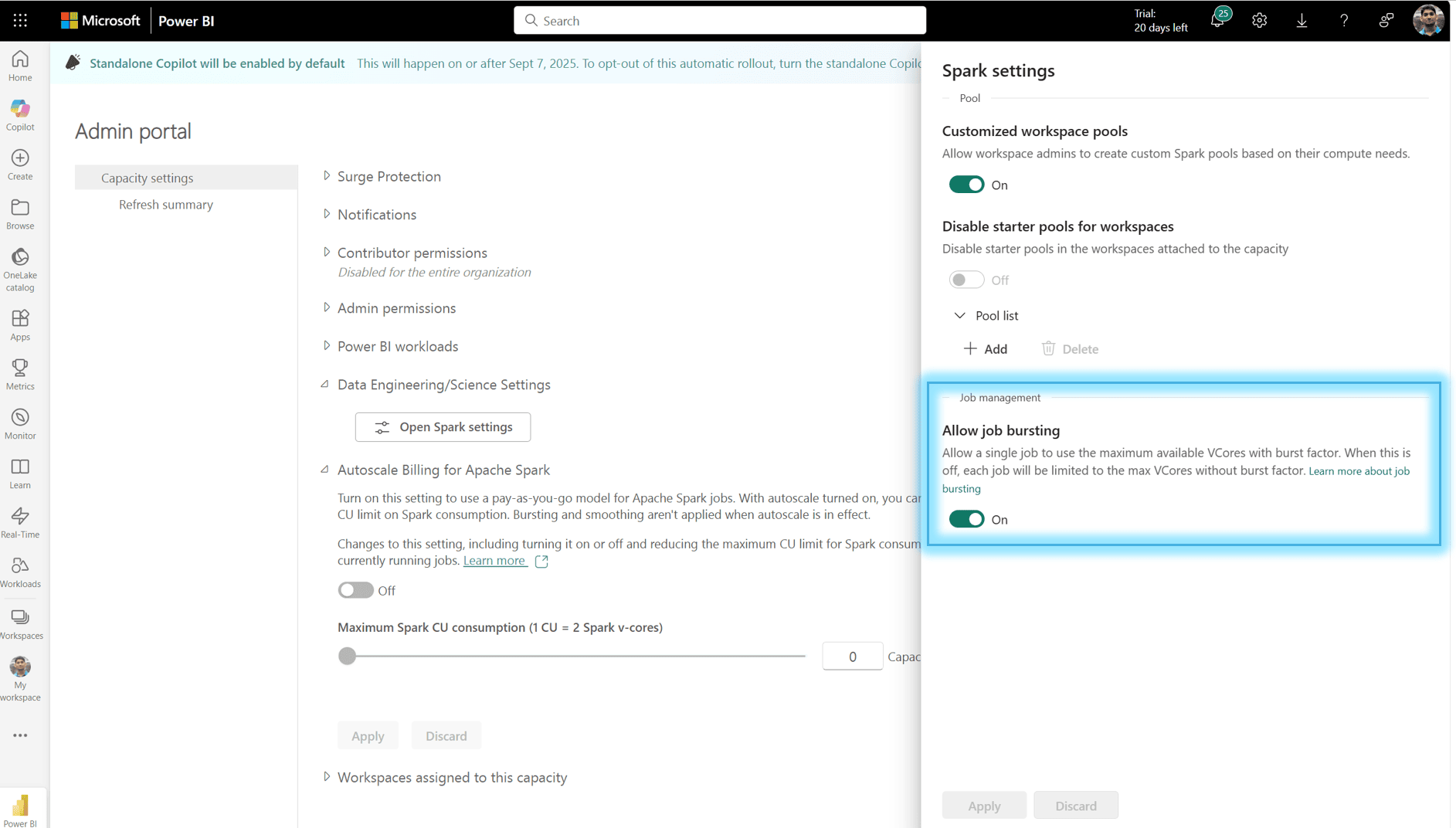 microsoft fabric-update-august 2025-data engineering-job bursting control