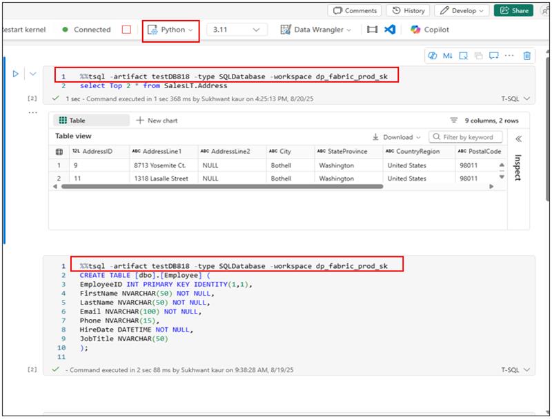 microsoft fabric-update-august 2025-databases-python notebooks